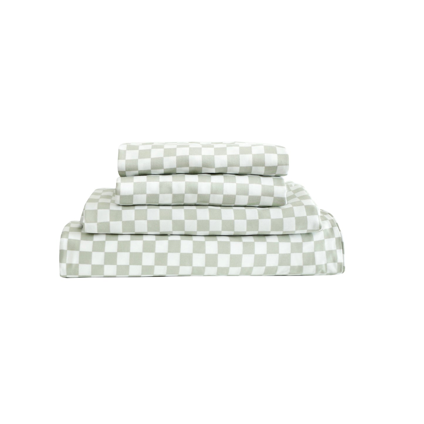 SHNUGGLE Bedding Set Sage Checker