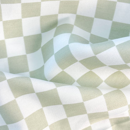 SHNUGGLE Extra Fitted Sheet- Sage Checker