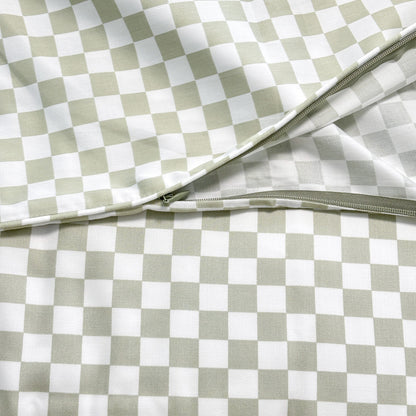 SHNUGGLE Bedding Set Sage Checker