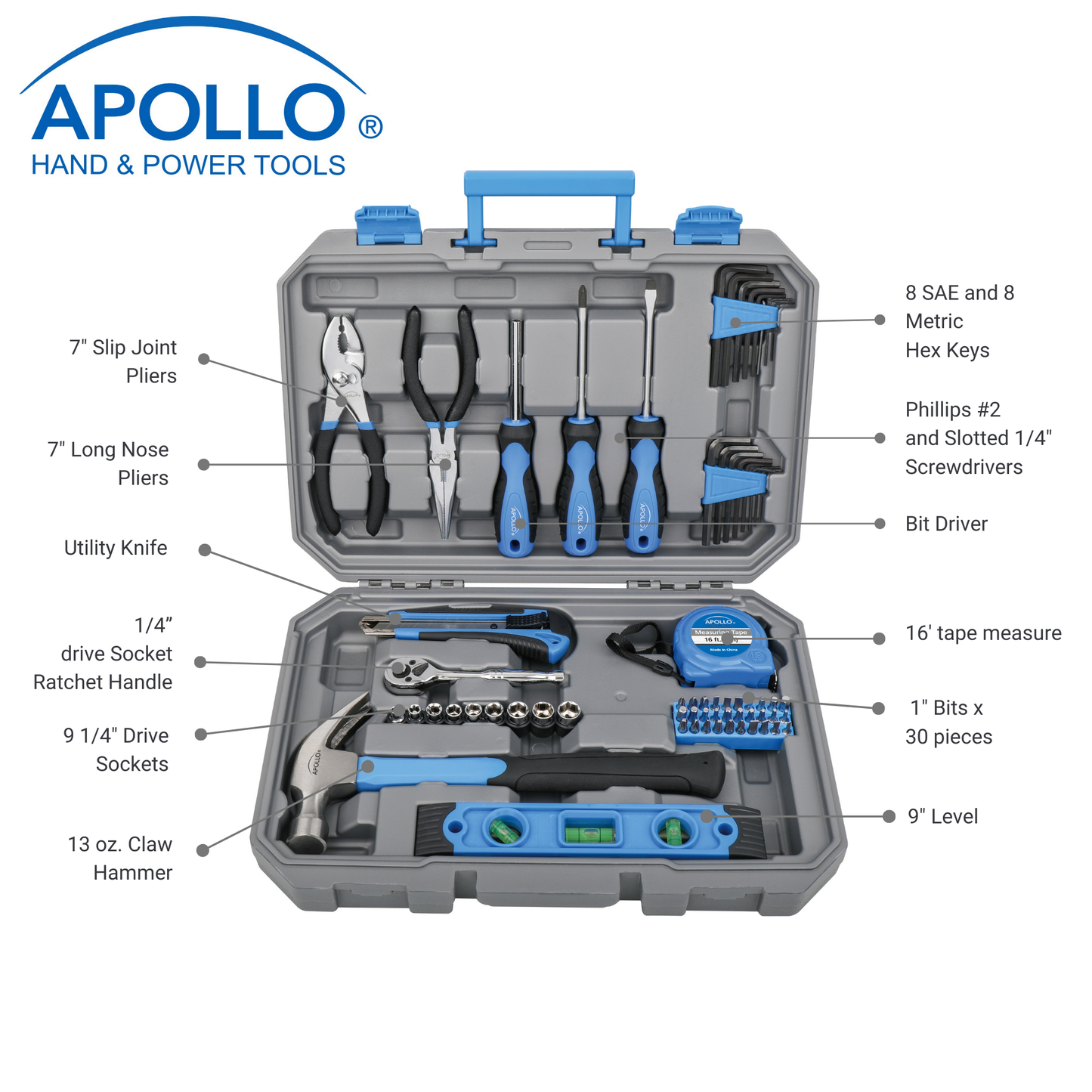 65 Piece Household and Mechanical Tool Set -- DT0001