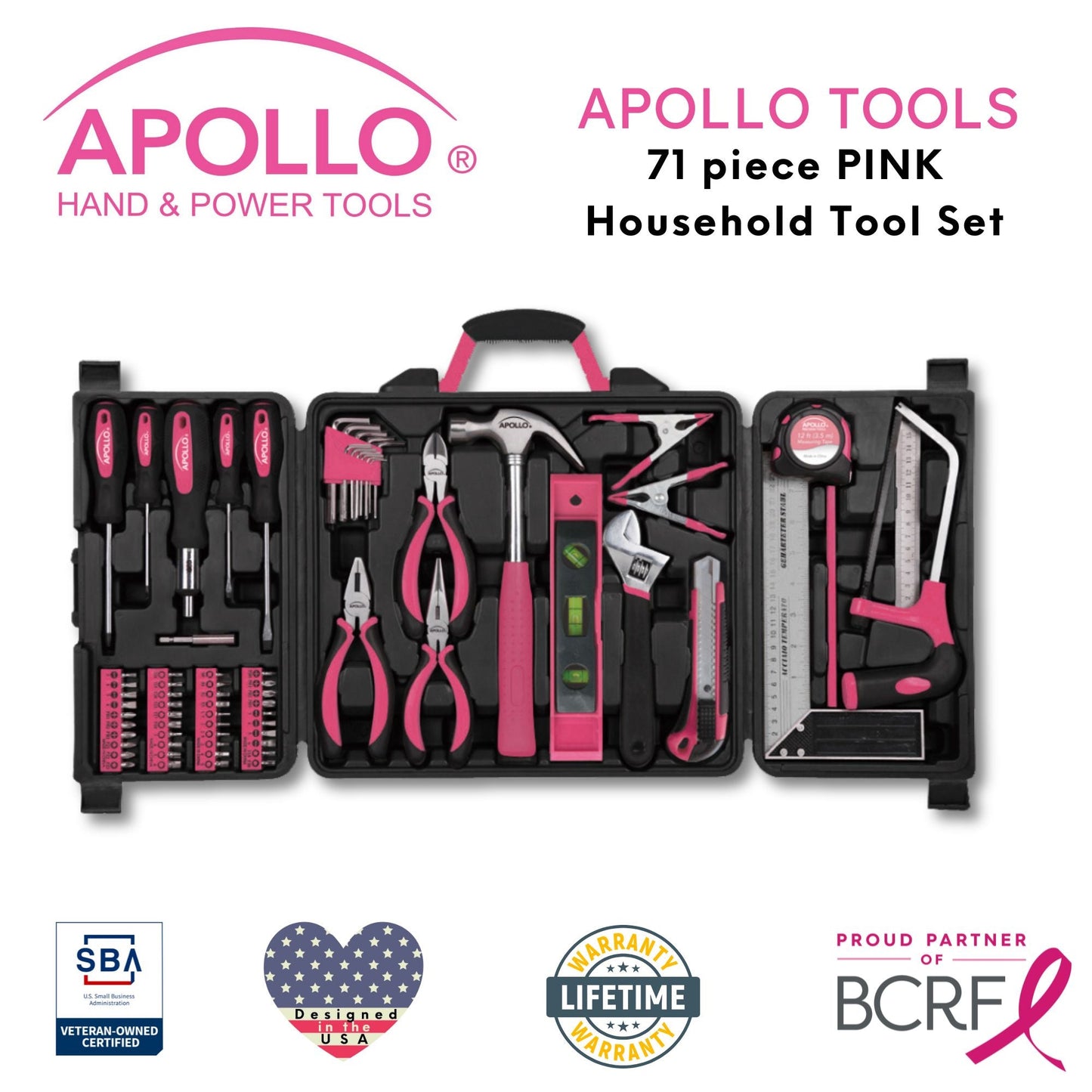 71 Piece Household Tool Kit Pink - DT0204P