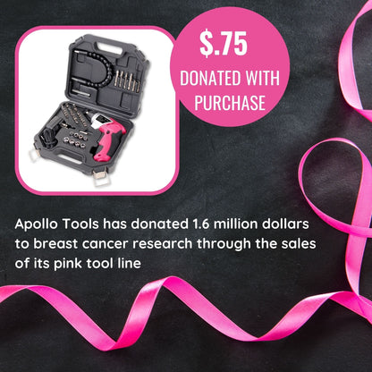 3.6 Volt Lithium-Ion Rechargeable Screwdriver with 45 Piece Accessory Set - Pink DT4944P