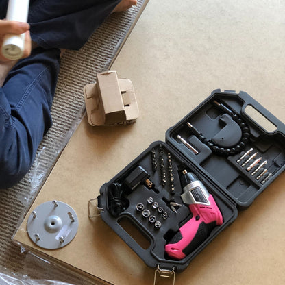 3.6 Volt Lithium-Ion Rechargeable Screwdriver with 45 Piece Accessory Set - Pink DT4944P