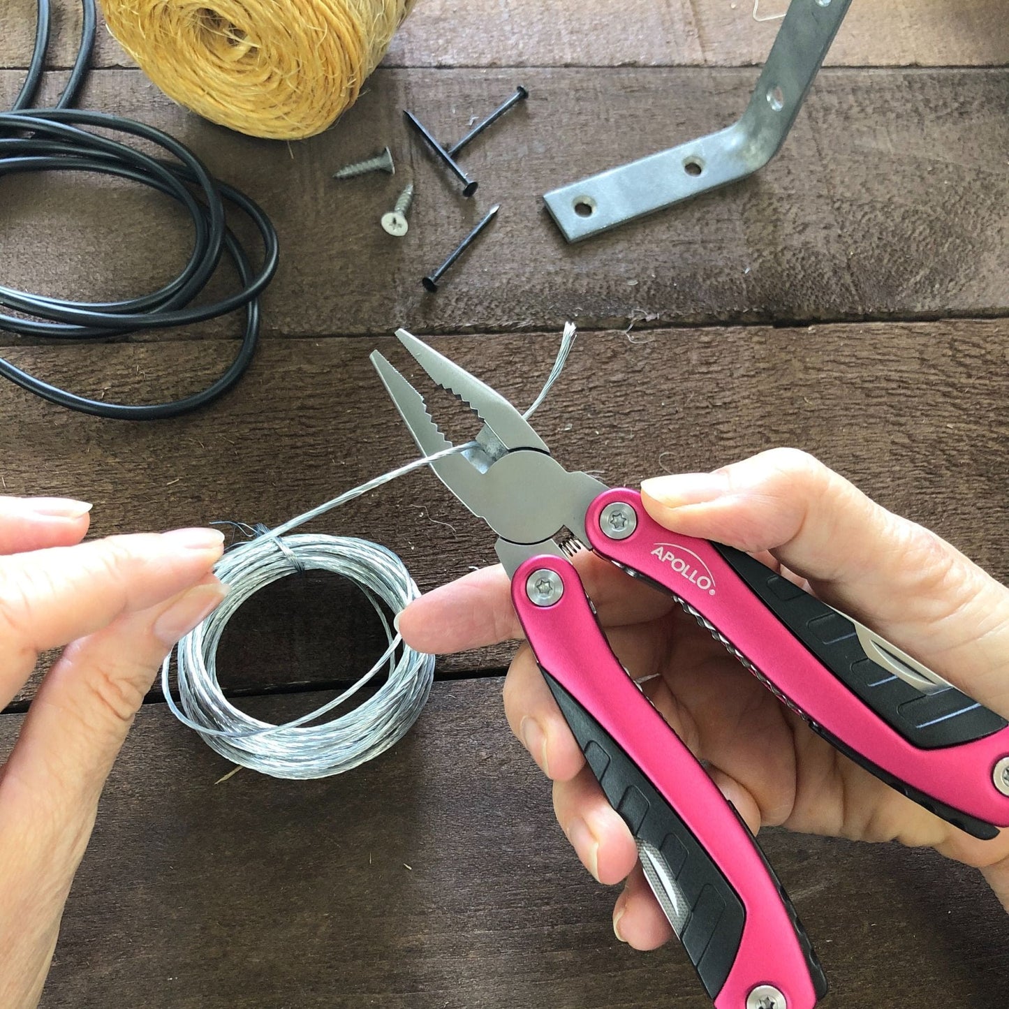 14-in-1 Pink High-Quality Pocket Multitool Pliers. Great for Outdoors, Camping, Fishing  --DT5015P