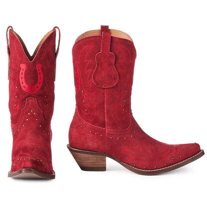 Hallmark x Opry® Merlot Suede Women's Cowboy Boots by Dingo Size 10