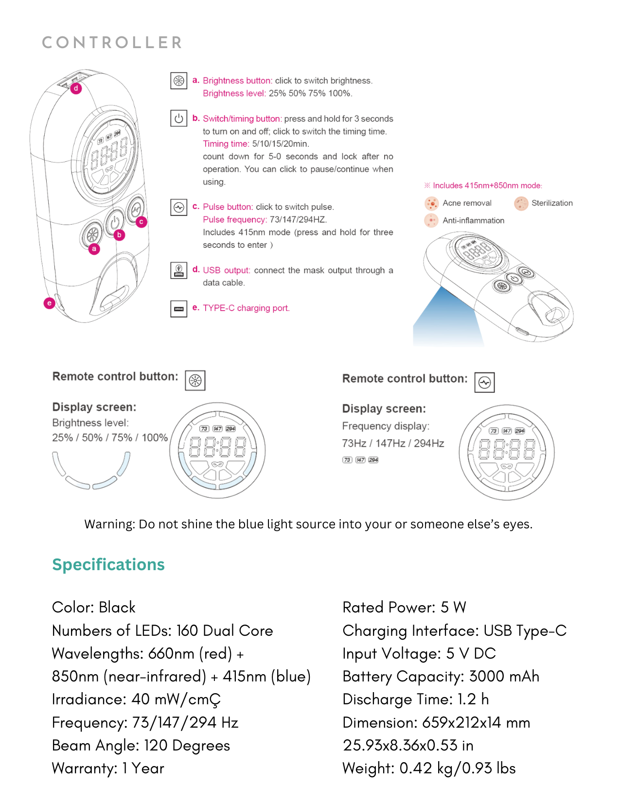 proCLEAR LED Mask (Jet Black)