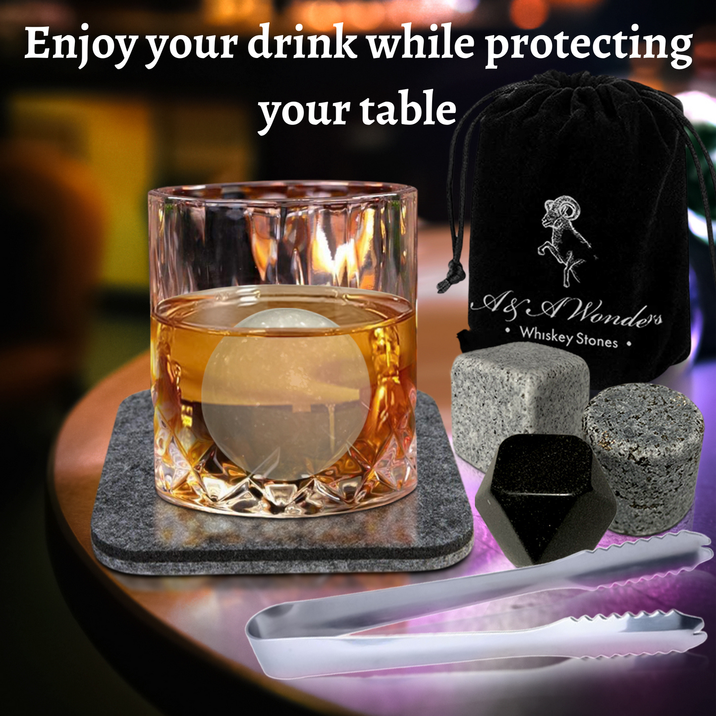 Premium Whiskey Stones Set Of 4 Geometrical shapes