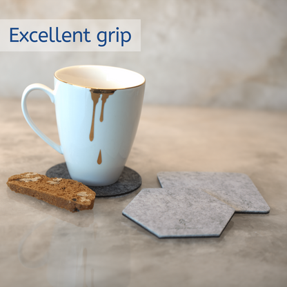 Premium Felt Coasters for Drink Set of 18 Pcs - (square/circle/hexagon)