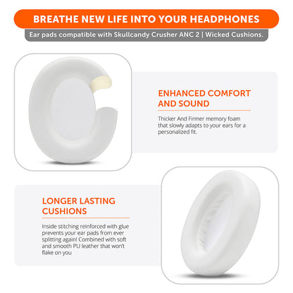 Upgraded Skullcandy Crusher ANC 2 Earpads - WC PadZ Crusher ANC 2
