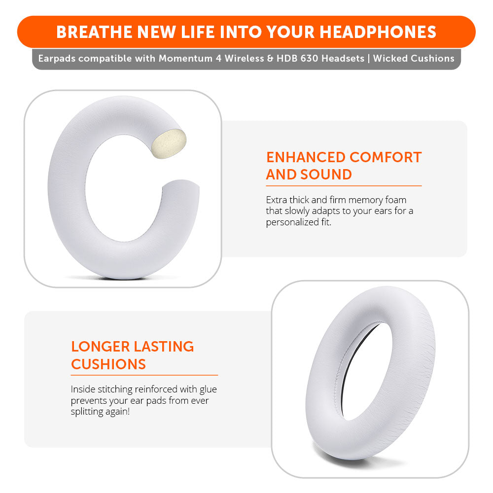 Sennheiser Momentum 4 & HDB 630 Earpads - WC PadZ Momentum 4 & HDB 630