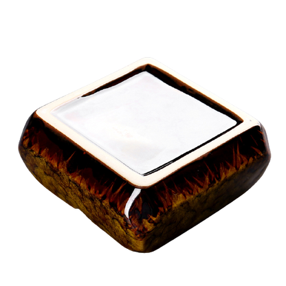 Square Glossy Ceramic Ashtray + Flameless Lighter (WHITISH)