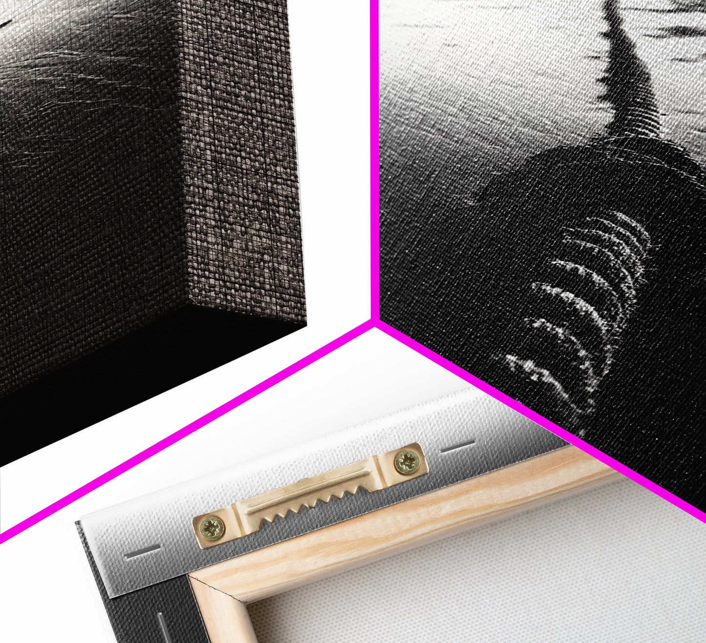 Ocean Rope Shore, Nautical Minimalism, Seaside Monochrome, Black and White Calm, Framed Canvas Print, Bedroom Wall Art, Coastal Decor