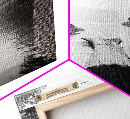 Driftwood Log, River Pass, Nature Silence, Misty Gorge, Framed Canvas Print, Office Wall Art, Modern Nature Decor, Moody Forest Style