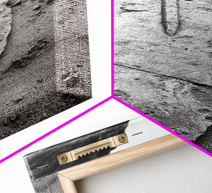 Fossil Rock Shore, Beach Minimalism, Sand Texture Art, Canvas Print, Coastal Wall Art, Natural History Decor, Abstract Earthy Art