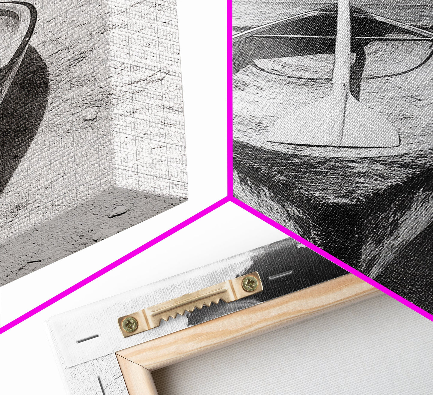 Paddle, Canoe, Beach, Clouds - Summer boating scene, Canvas Print, ideal bathroom or guestroom nautical art, rustic coastal boho wall decor