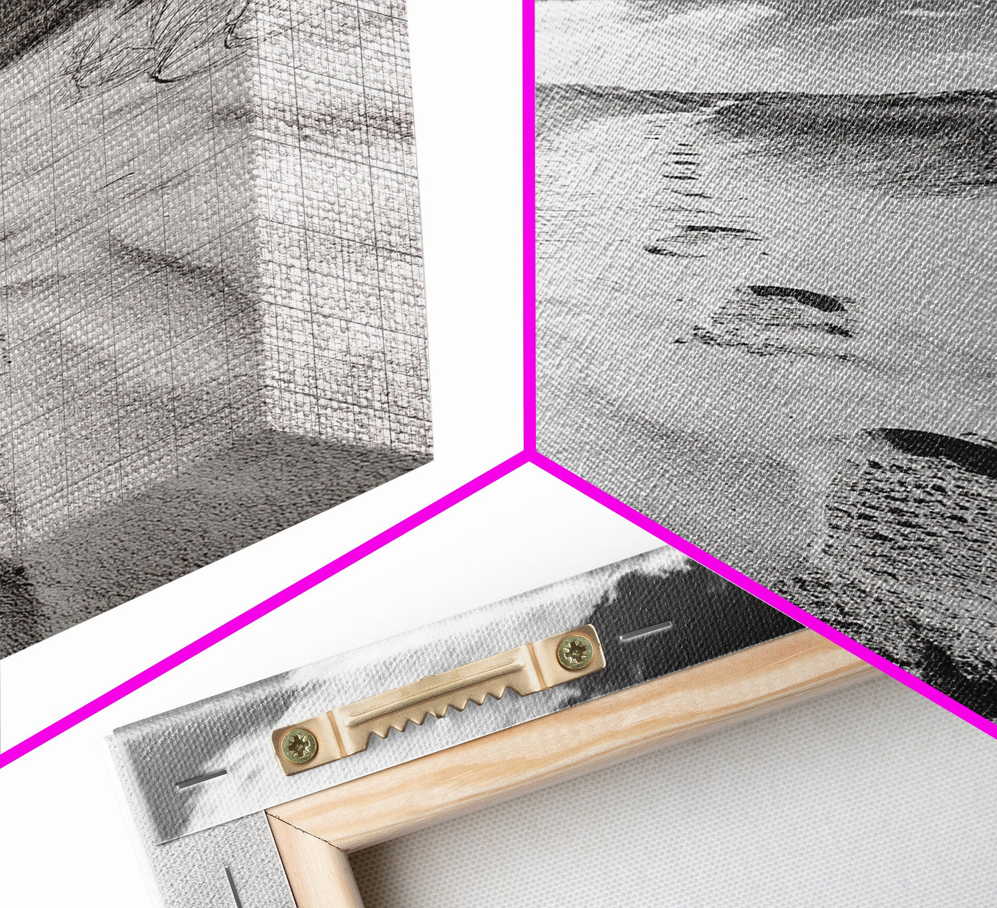 Desert Footprints Path, Dune Art, Wanderlust Vibes, Monochrome Landscape, Framed Canvas Print, Bedroom Wall Decor, Minimalist Travel