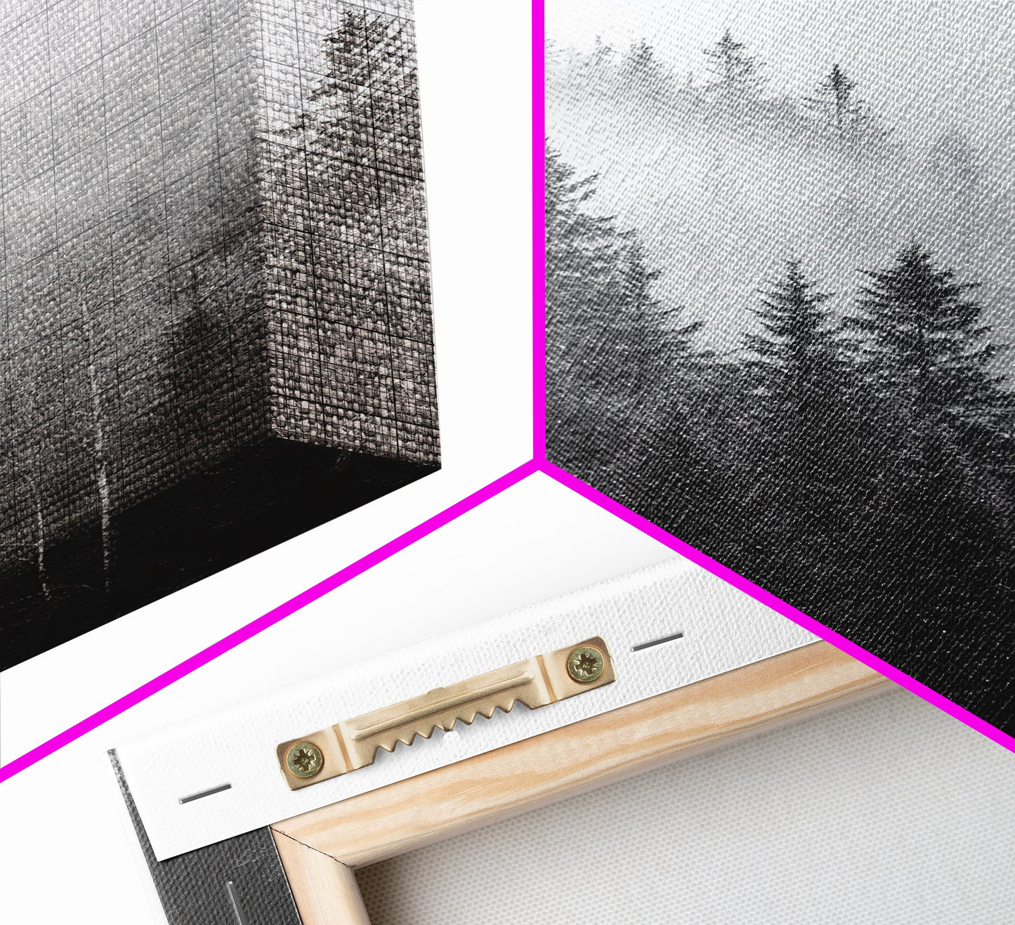 Misty Forest, Pine Trees, Foggy Morning, Canvas Print, Moody Nature Wall Art, Nordic Bedroom Decor, Monochrome Forest Landscape