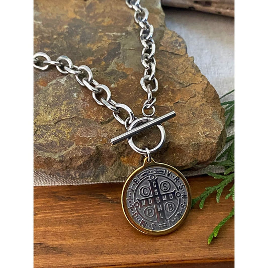 ST. BENEDICT TOGGLE NECKLACE