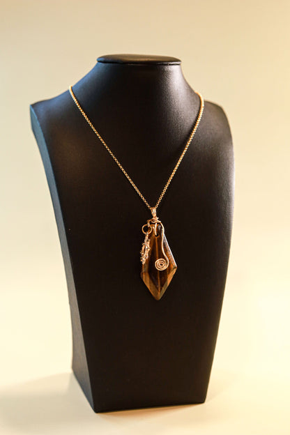 Tiger Eye Pendant - 14k Filled Gold
