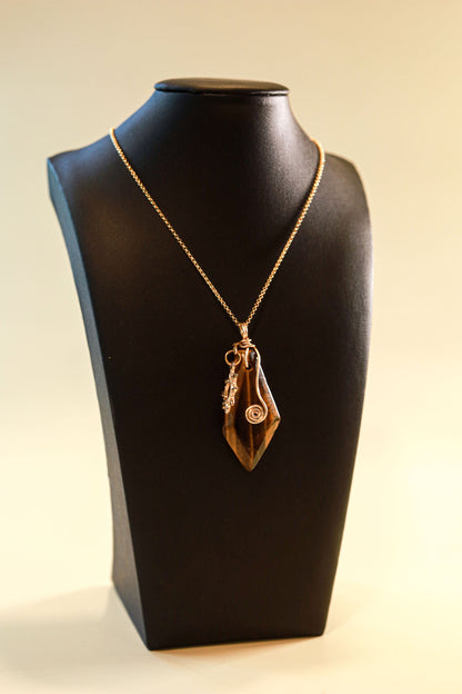 Tiger Eye Pendant - 14k Filled Gold