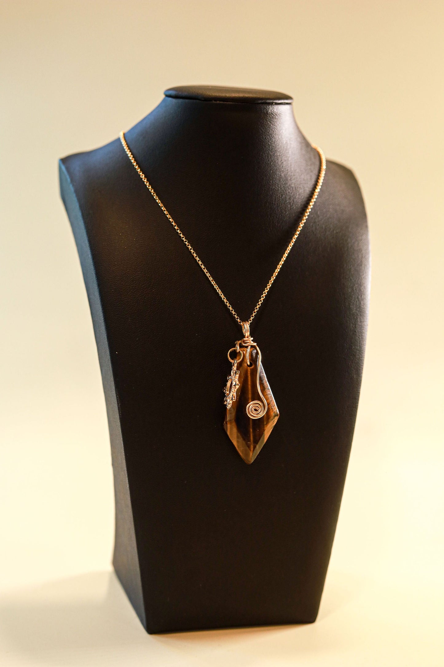 Tiger Eye Pendant - 14k Filled Gold
