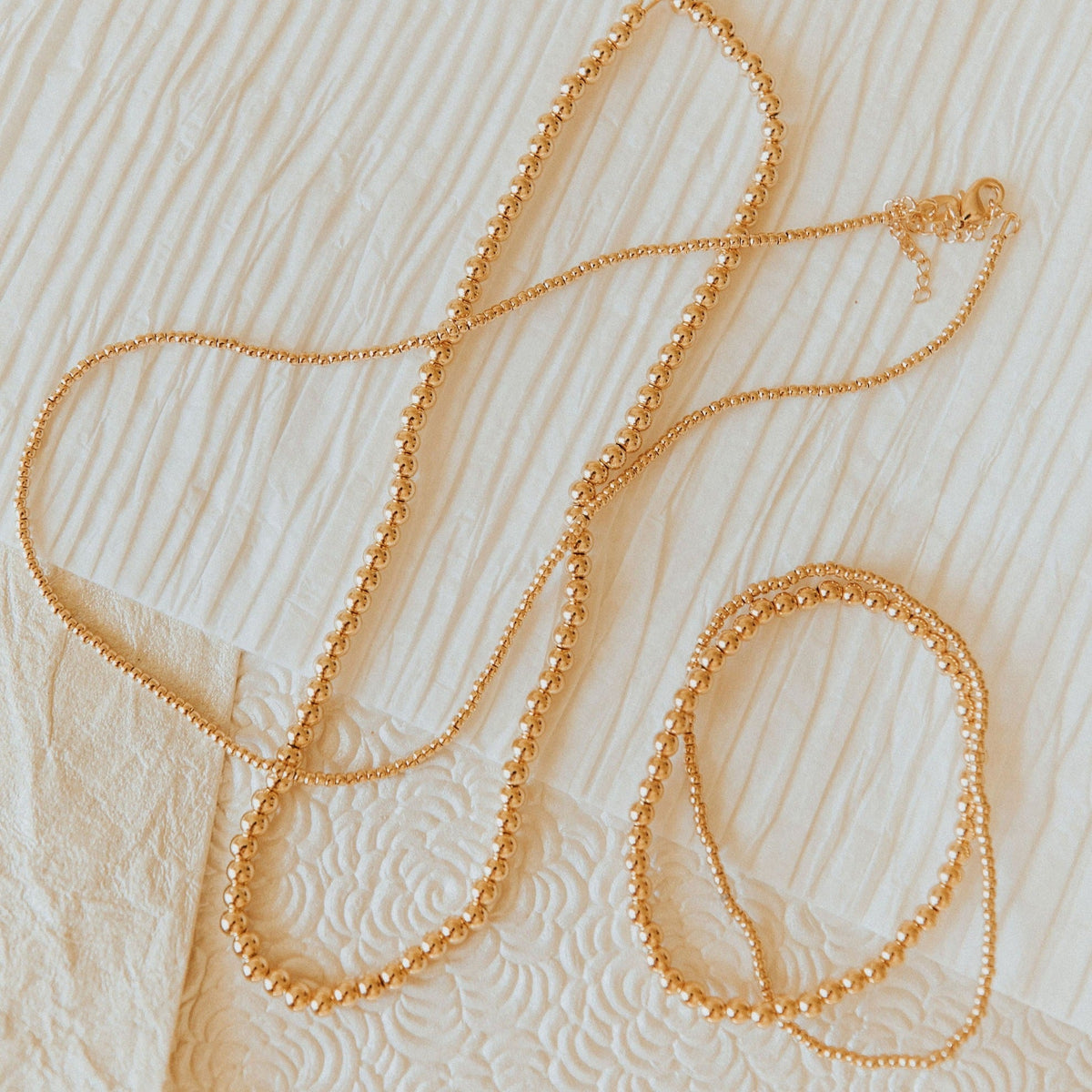 Staci Gold Filled Bead Necklace no