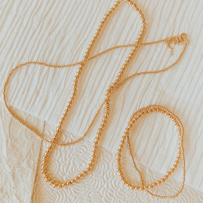 Staci Gold Filled Bead Necklace no