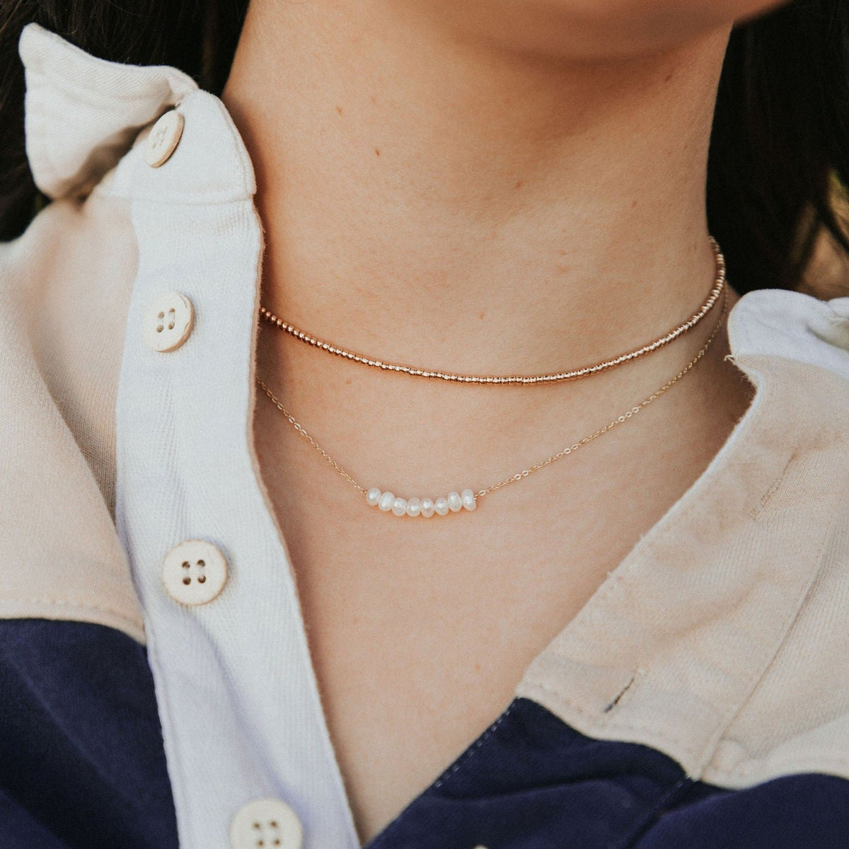 Staci Gold Filled Bead Necklace no