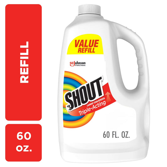 Pack of 2 Shout Triple-Acting Refill, Laundry Stain Remover, 60 Ounce