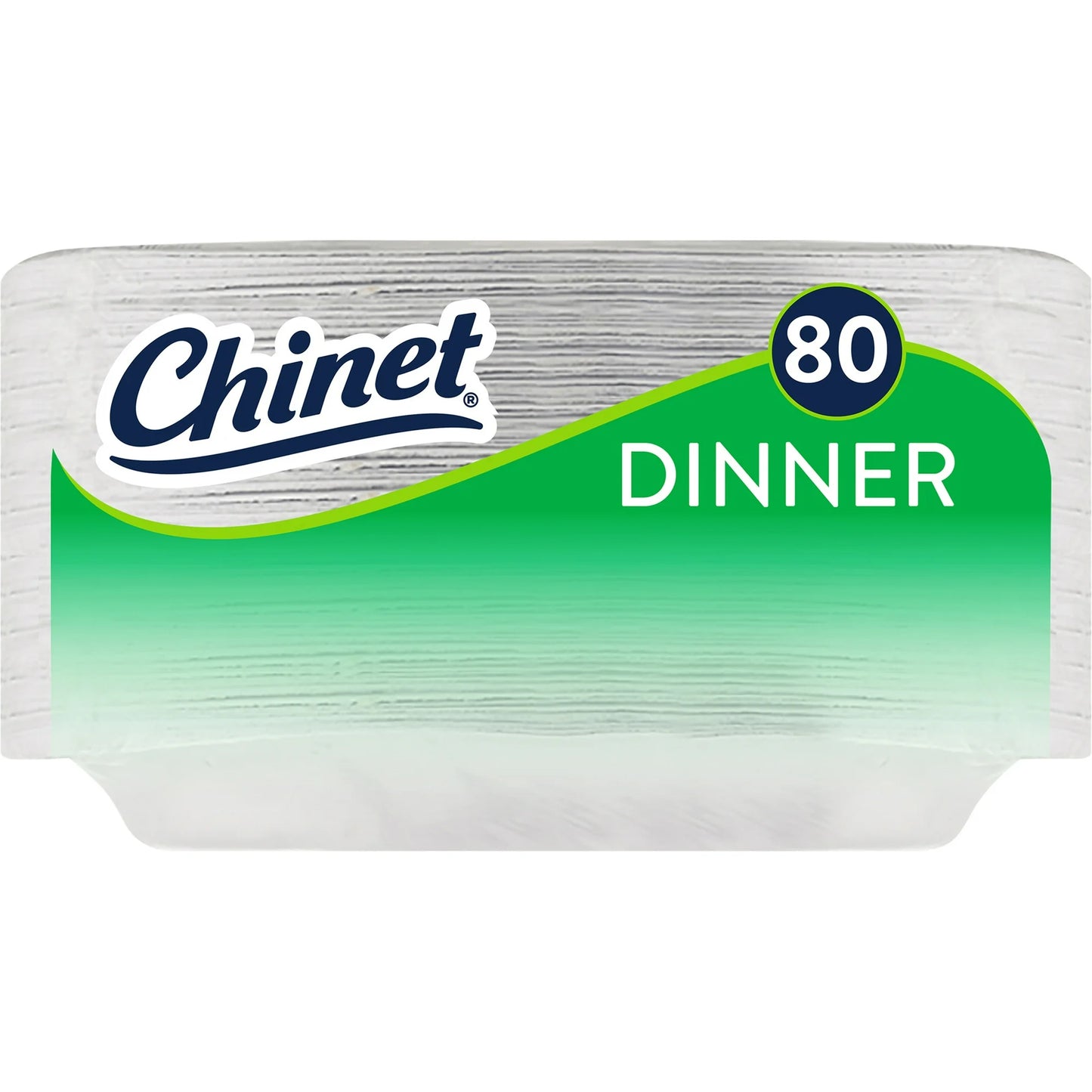 Chinet Classic Premium Disposable Paper Dinner Plates, White, 10 3/8", 80 Count