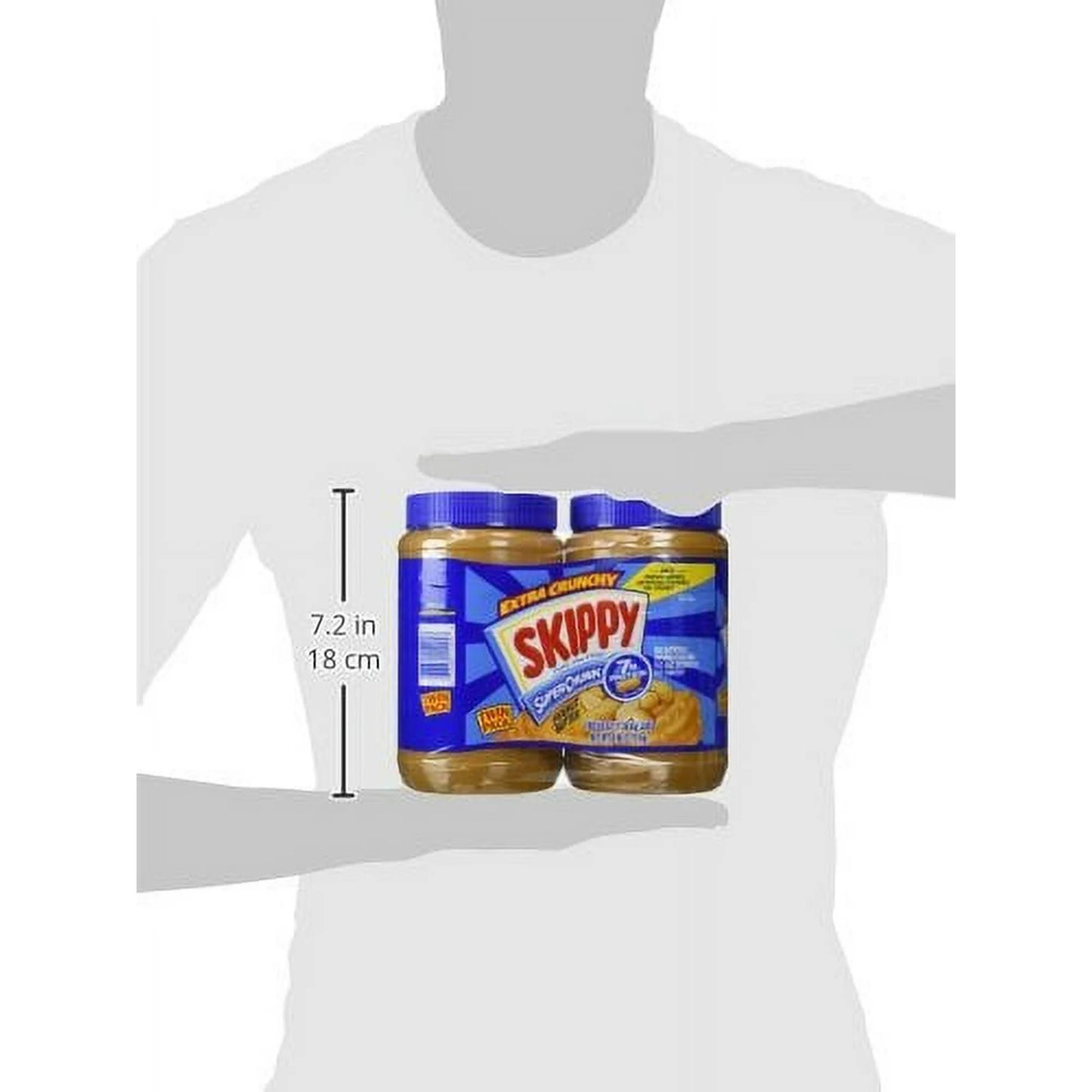 Skippy Extra Crunchy Peanut Butter Super Chunk Twin Pack Two 48 Ounce Jars - pack of 2