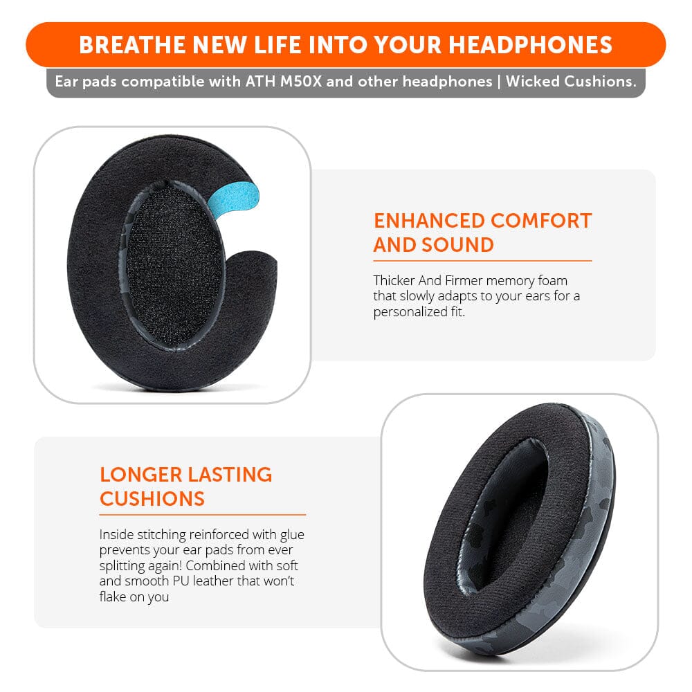 ATH M50X Earpads - Velour Hybrid