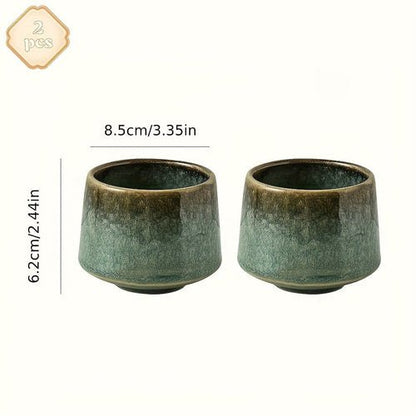 Set of 2 Japanese Kiln Ceramic Mugs | Gradient Aesthetic Drinkware