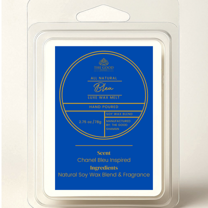 "Bleu" - Luxe Hand-Poured Natural Soy Wax Melt Chanel Bleu Inspired Fragrance