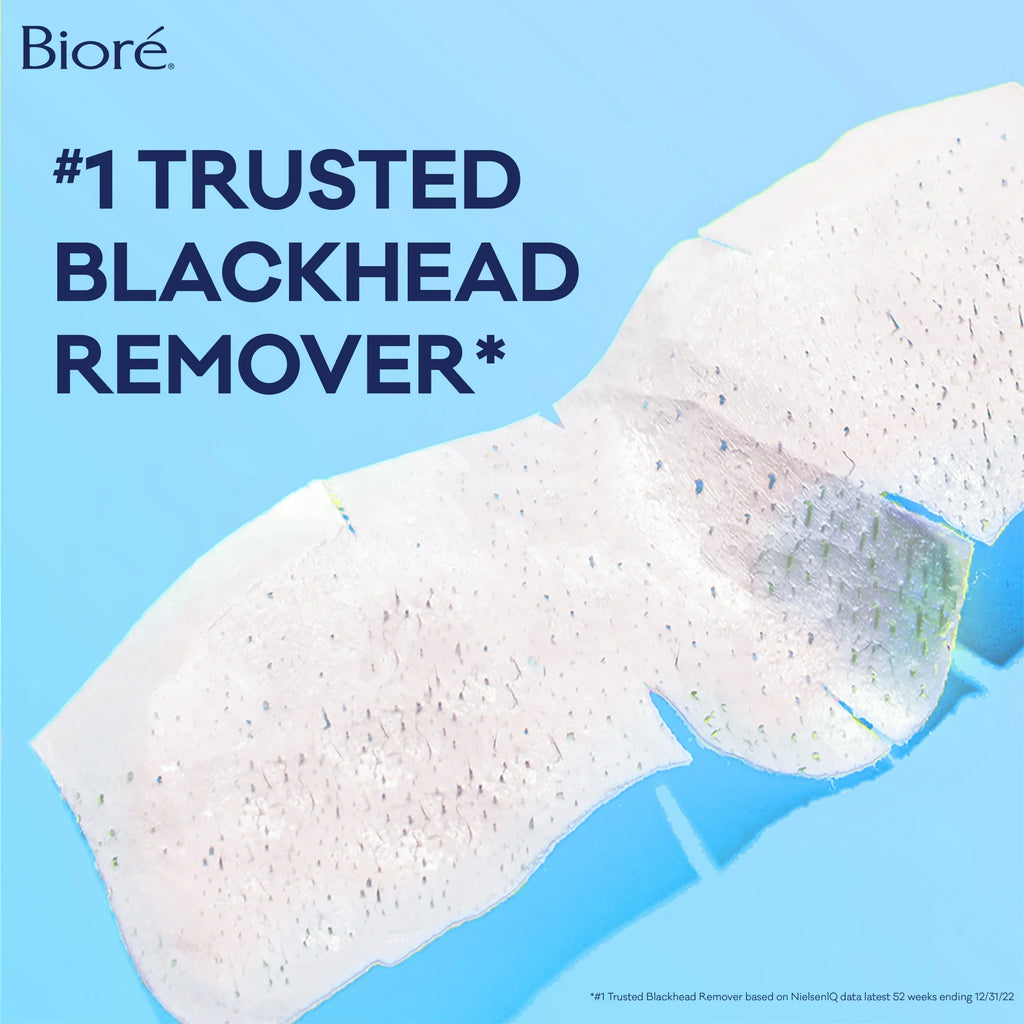 Bioré Deep Cleansing Pore Strips, Original, Blackhead Remover Strips for Skin Care, Oil Free, 8 Ct