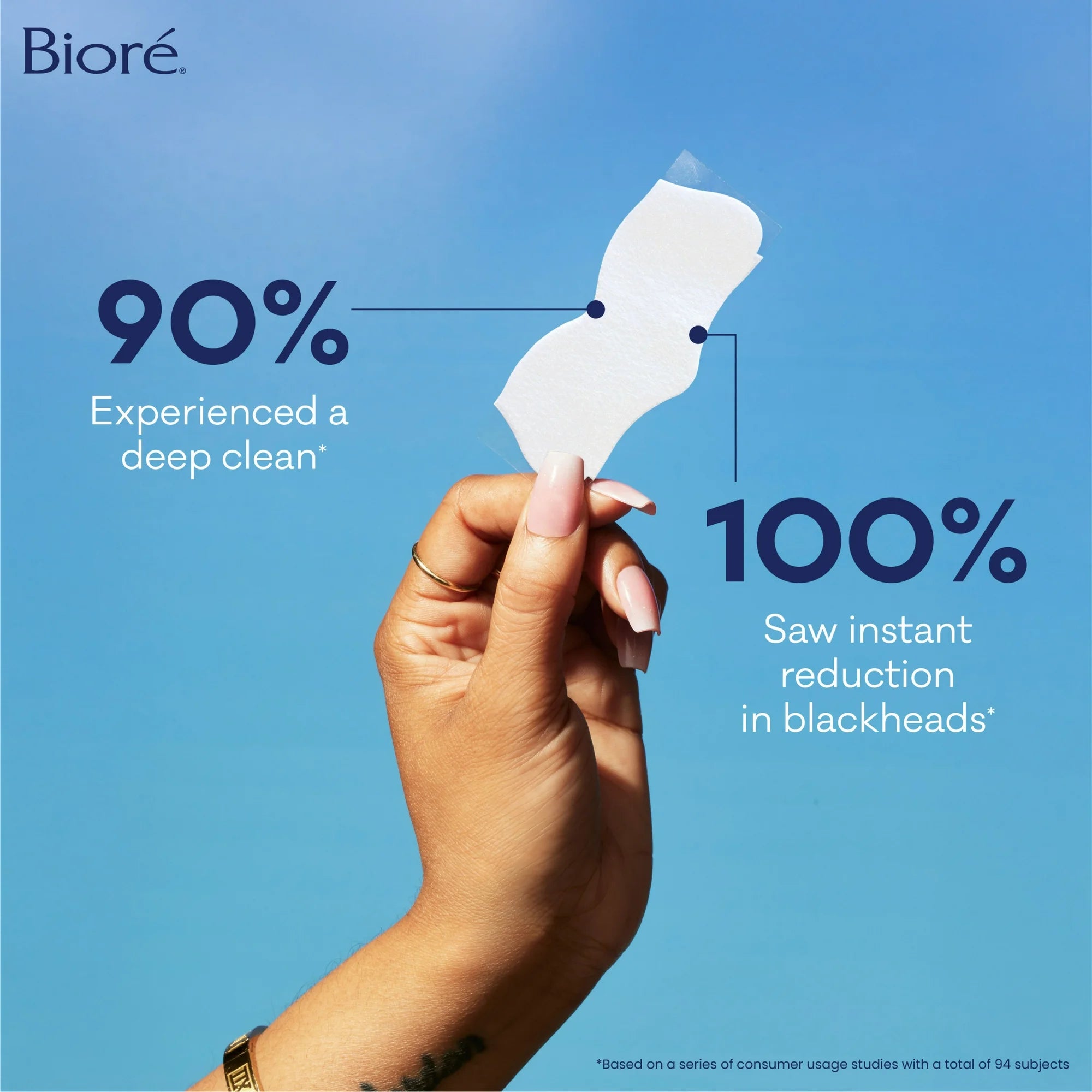 Bioré Deep Cleansing Pore Strips, Original, Blackhead Remover Strips for Skin Care, Oil Free, 8 Ct