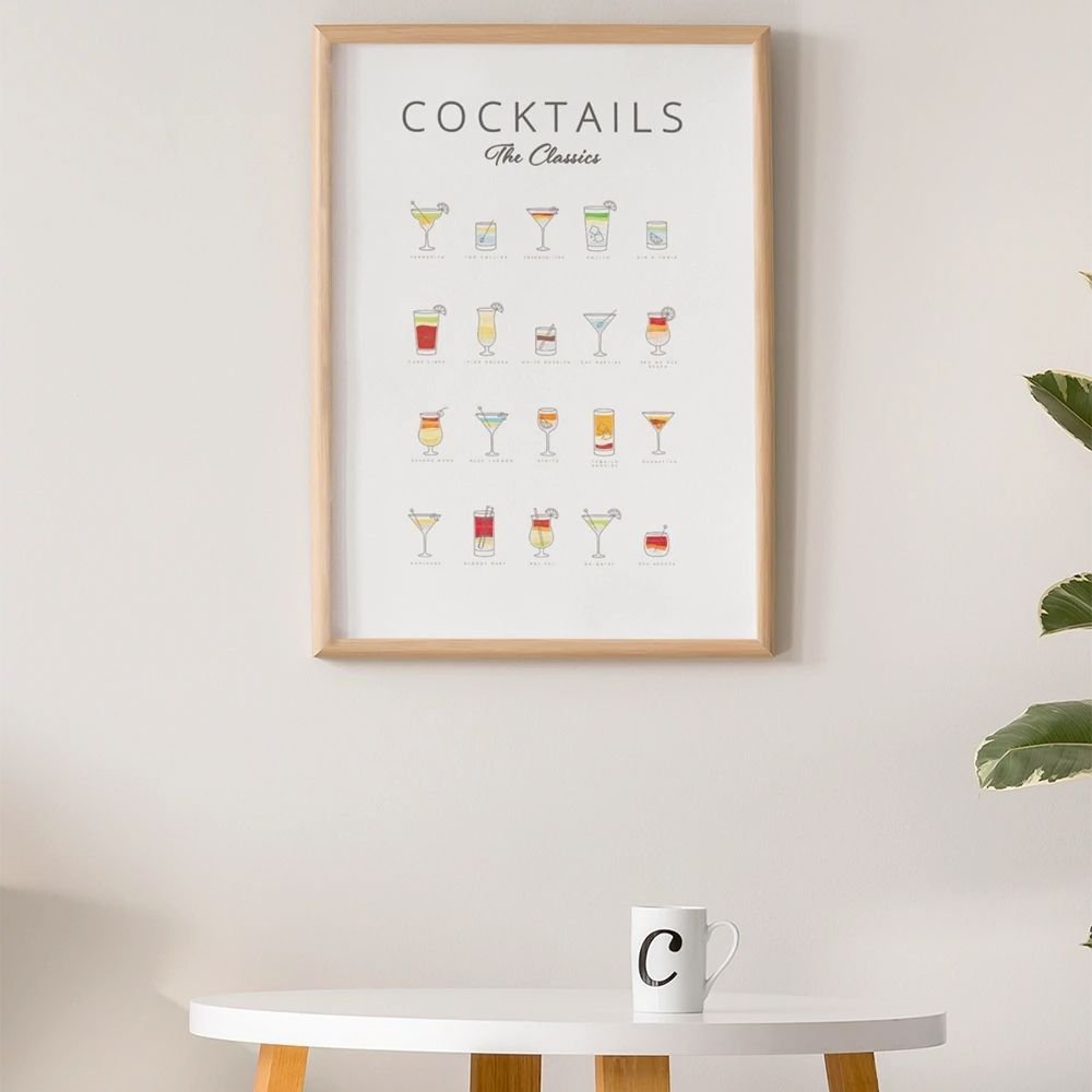 Cocktails Art Decor Poster | Premium Matte Wall Print – Modern Home