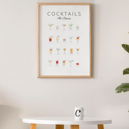Cocktails Art Decor Poster | Premium Matte Wall Print – Modern Home