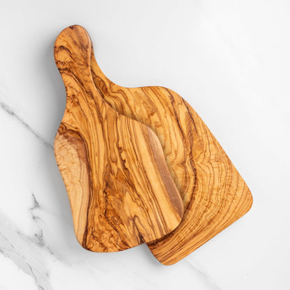 Handmade Olive Wood Cutting Board with Handle – Rectangular