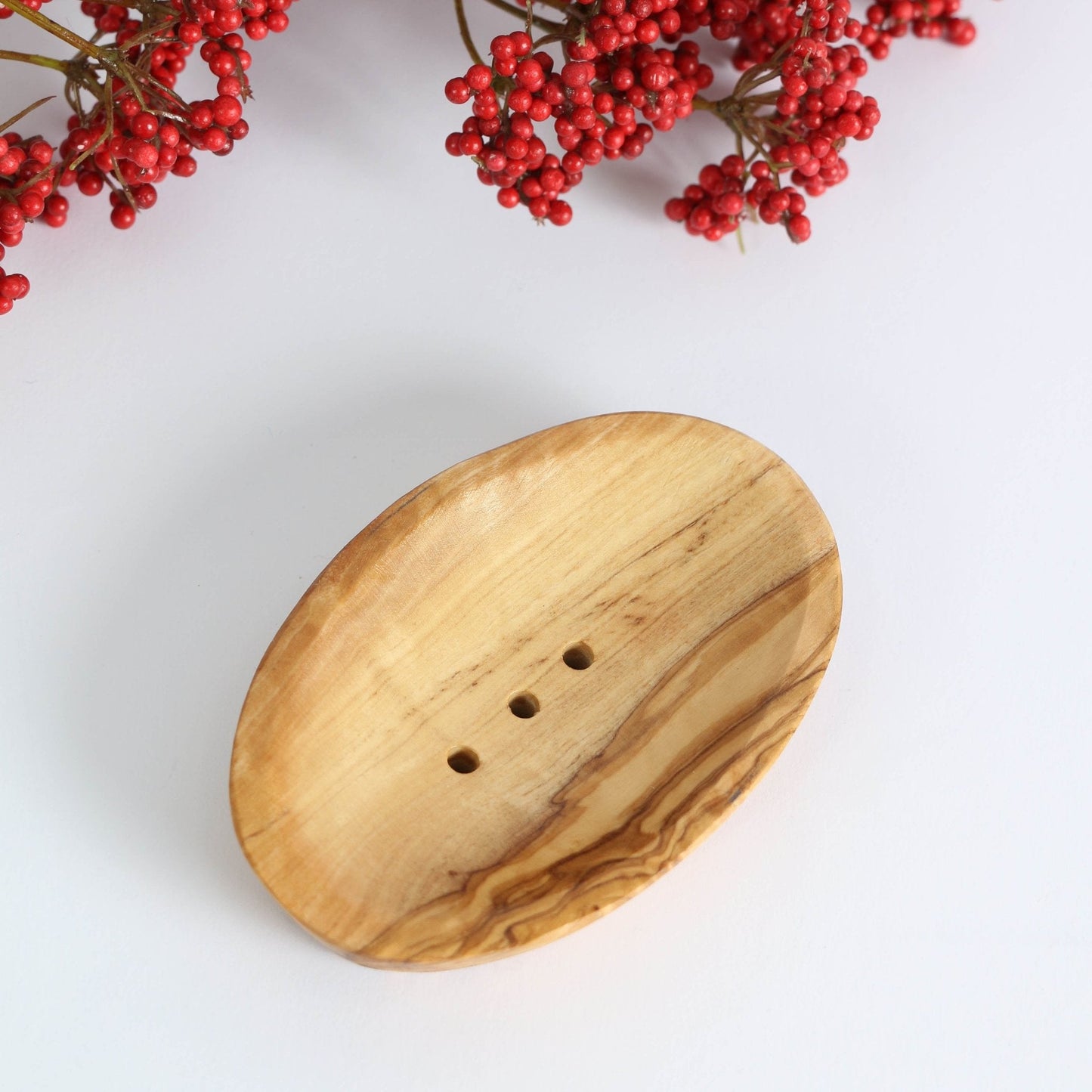 Handmade Olive Wood Soap Dish - Oval, Eco-Friendly & Elegant