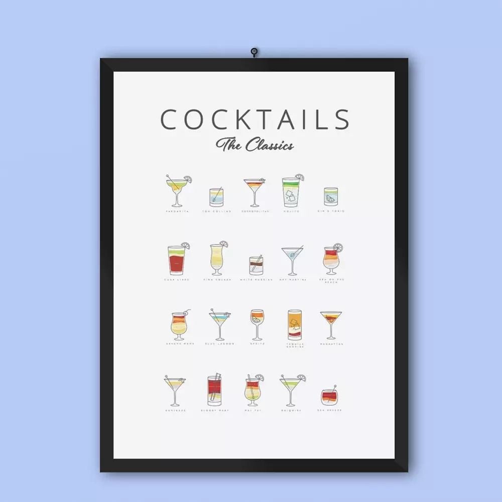 Cocktails Art Decor Poster | Premium Matte Wall Print – Modern Home