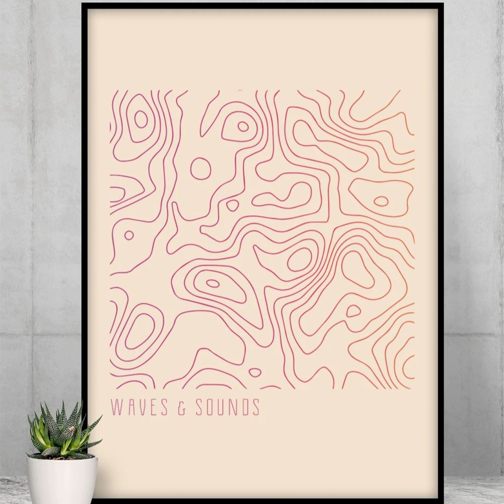 Waves and Sounds Music Poster – Premium Matte Wall Art Print