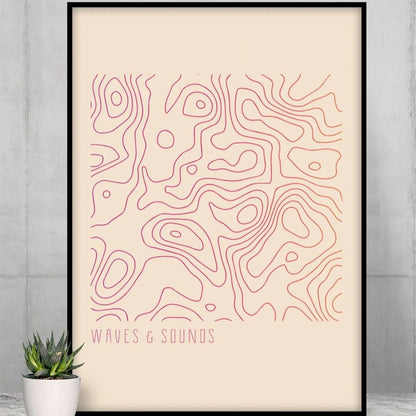 Waves and Sounds Music Poster – Premium Matte Wall Art Print