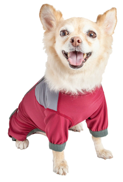 Dog Helios ® 'Tail Runner' Lightweight 4-Way-Stretch Breathable Yoga Dog Tracksuit