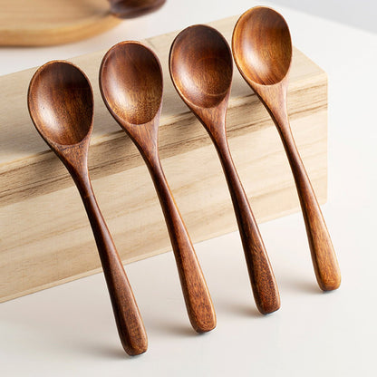 Handcrafted Wooden Spoons Set – Geometric Pattern Eco-Friendly Utensils