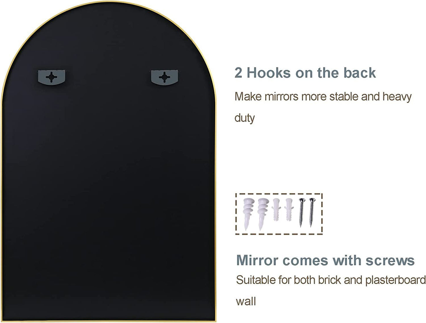 Full-Length Arched Bathroom Mirror – Metal Frame