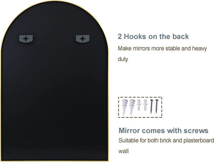 Full-Length Arched Bathroom Mirror – Metal Frame