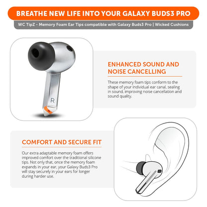 Galaxy Buds 3 Pro Memory Foam Ear Tips - WC TipZ Galaxy