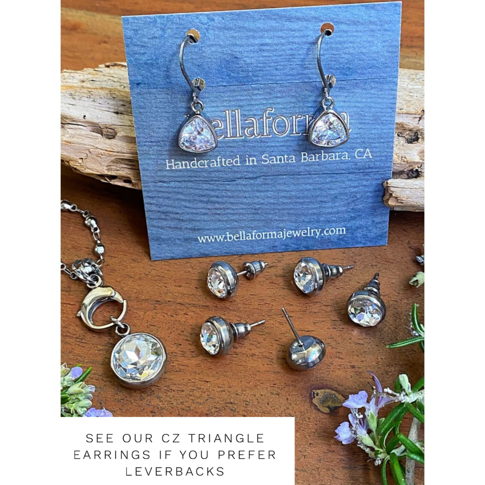 SILVER CRYSTAL STUDS