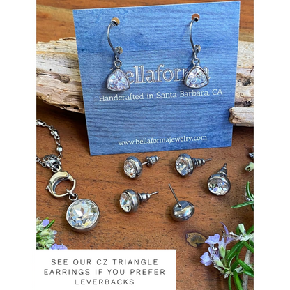 SILVER CRYSTAL STUDS